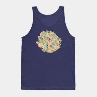 Tropical leaves green coral Tank Top